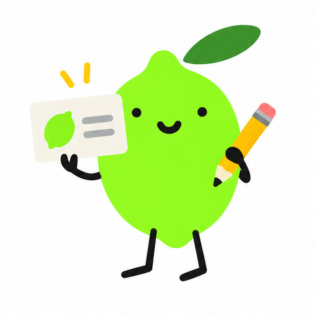 Lime mascot demonstrating make it fit